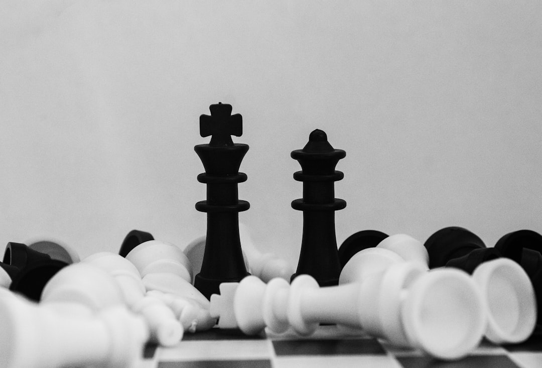Black and white chess piece