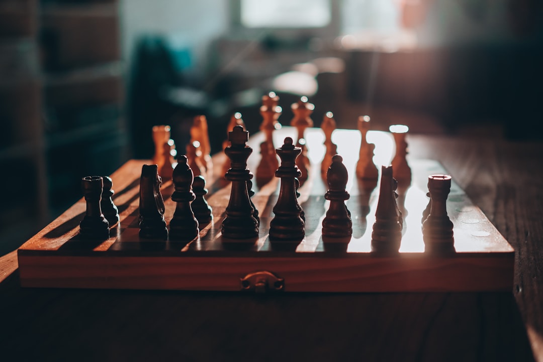 Chess pieces on chess board